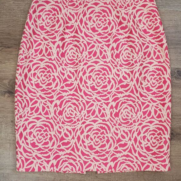 Maggy London Pink Floral Empire Waist Sheath Dress 4 Preppy Career Party Barbie - Picture 4 of 13